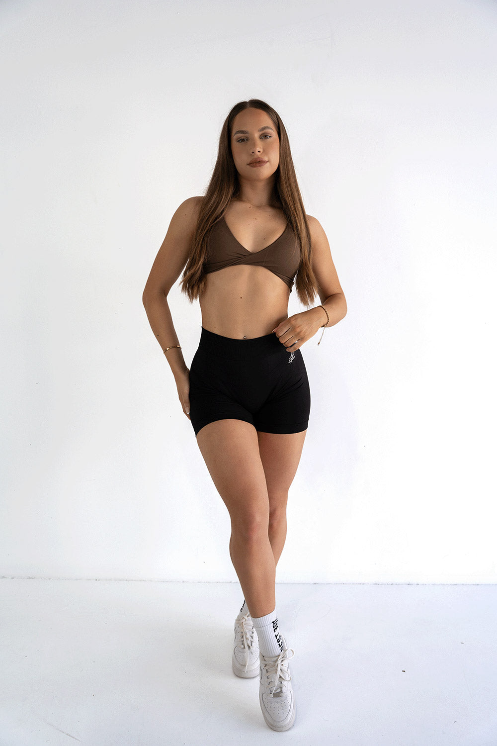 Elan Sports Bra - Coffee