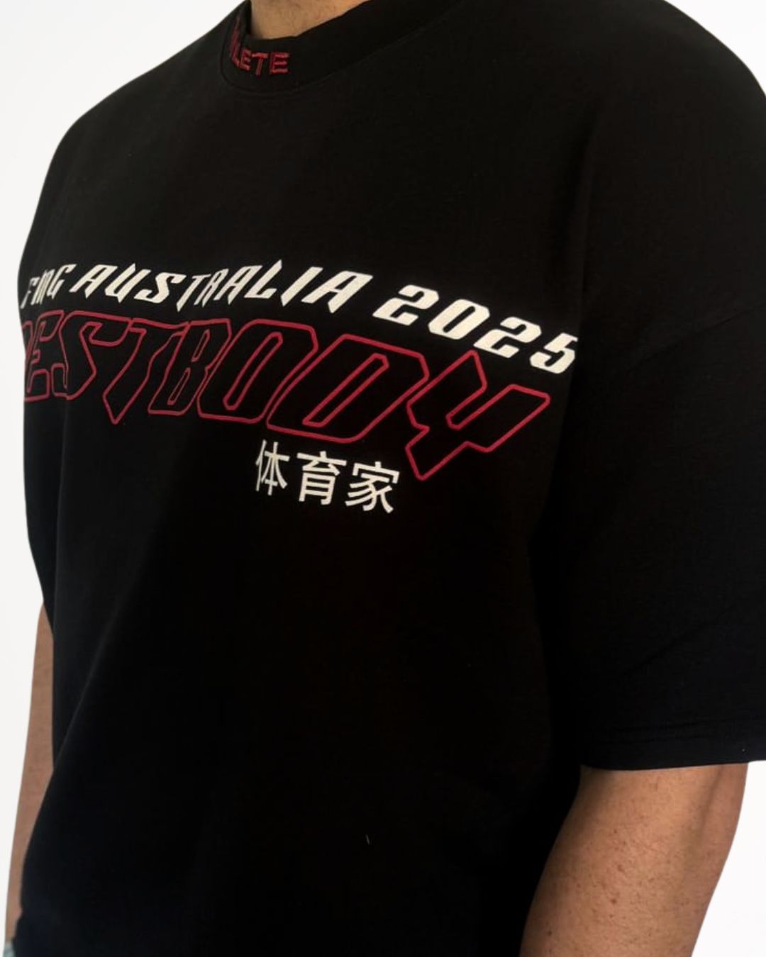 Oversized Tee – FMG Athlete – RED - Best Body
