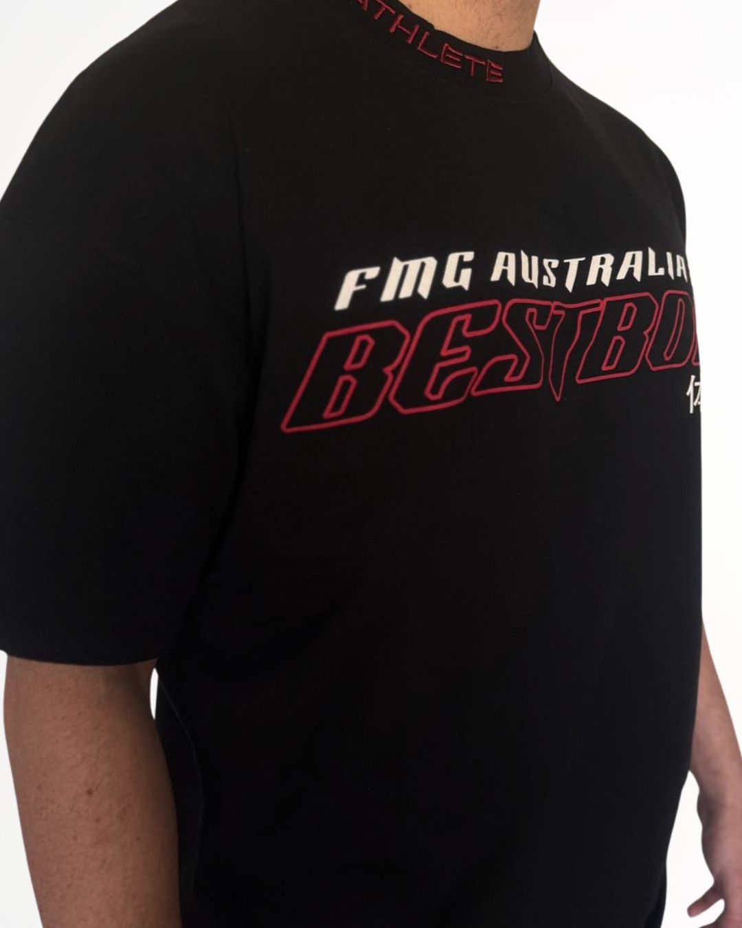 Oversized Tee – FMG Athlete – RED - Best Body