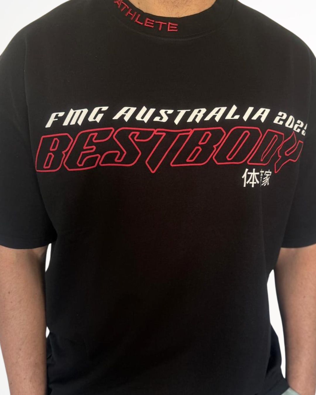 Oversized Tee – FMG Athlete – RED - Best Body