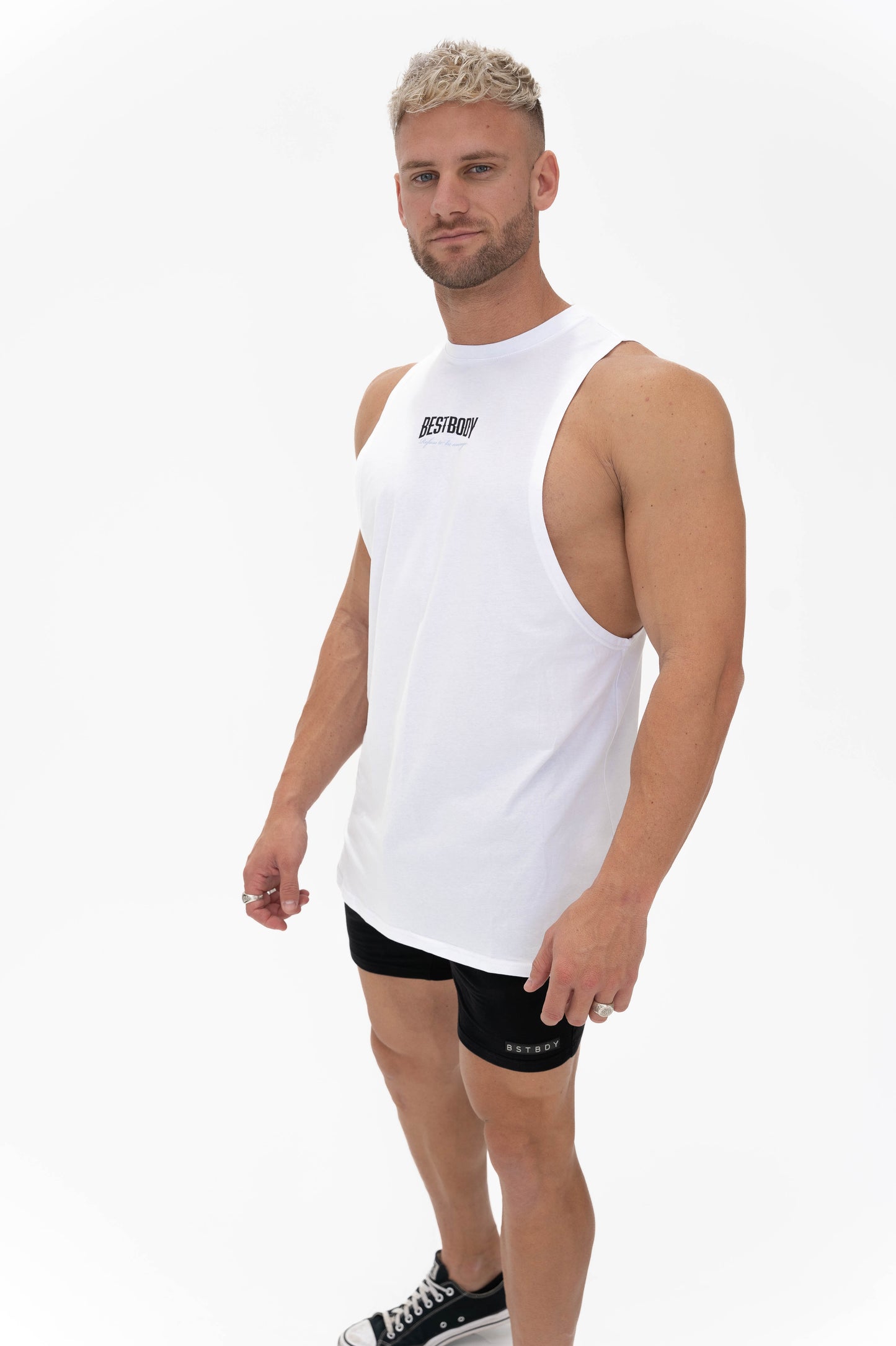 Muscle Fit Tank - White
