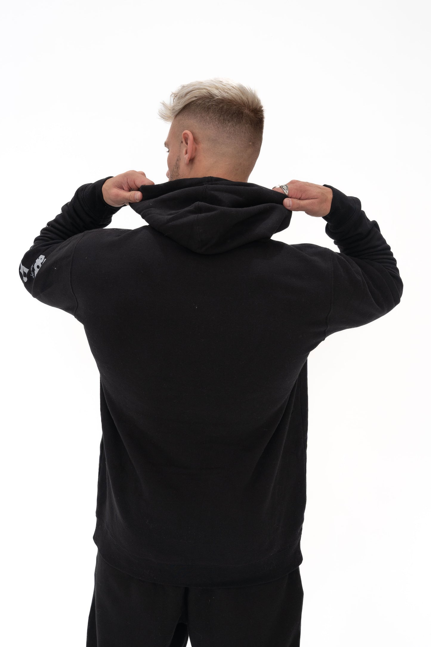 Premium Patch Logo Hoodie - Black