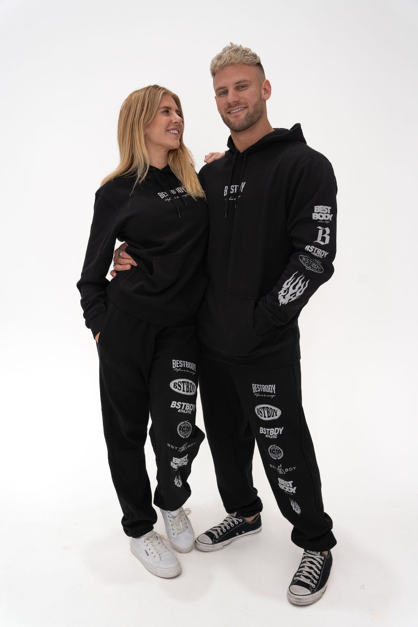 Premium Patch Logo Hoodie - Black