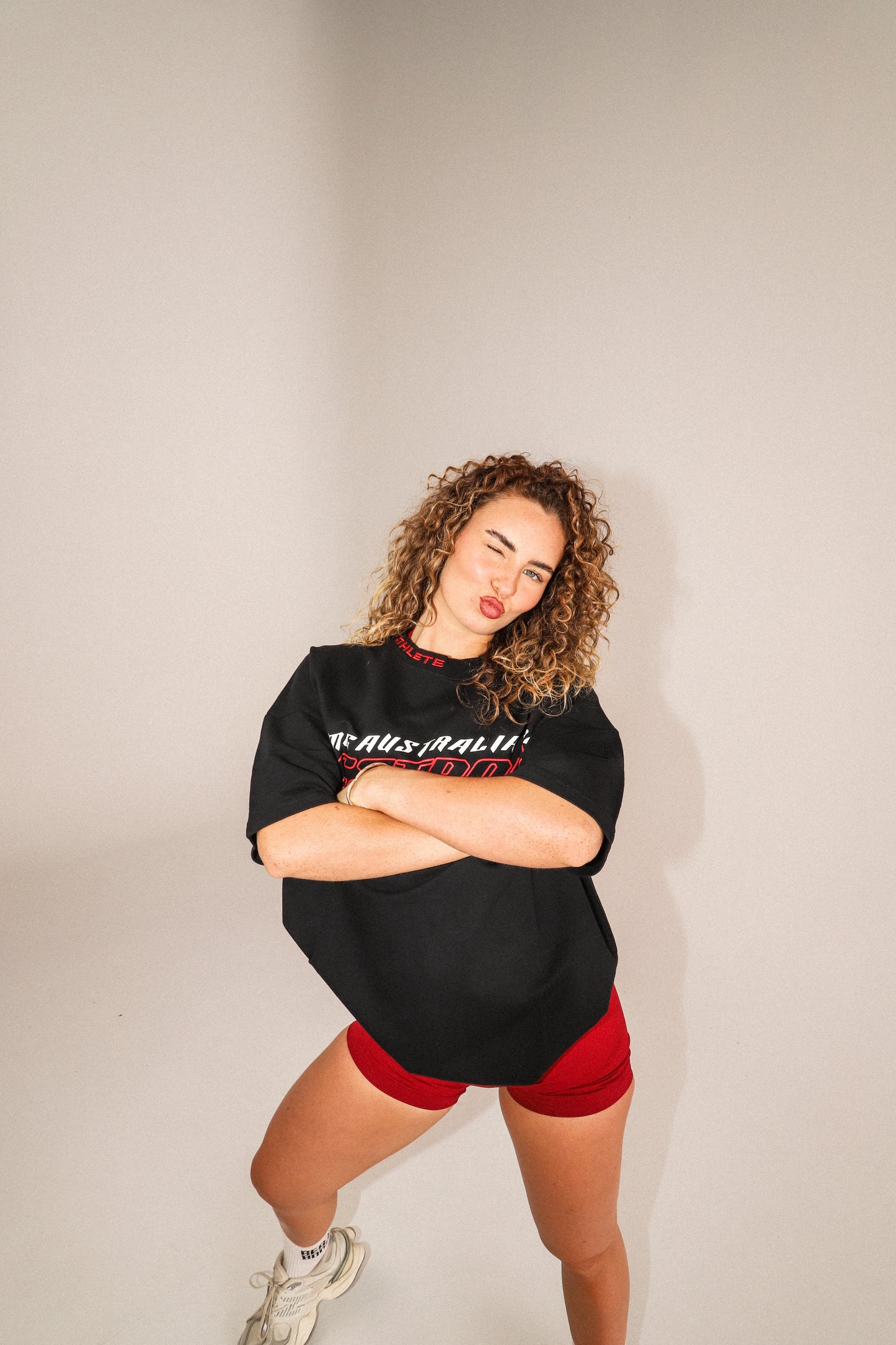 Oversized Tee – FMG Athlete – RED