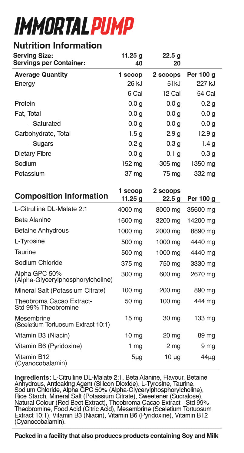Red Dragon - Immortal Pump - 40 Serves