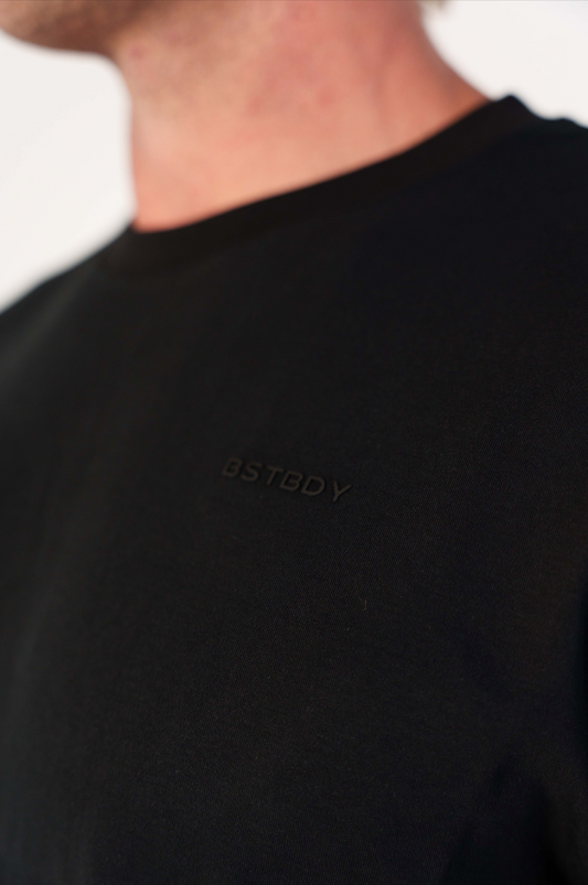 Men's Essential Tee - Black/Black logo