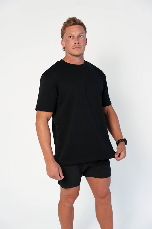 Men's Essential Tee - Black/Black logo