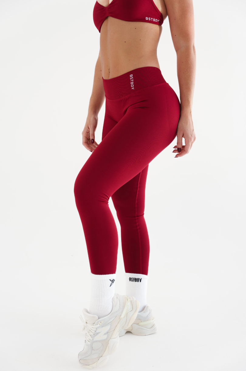 Dynamic V-sculpt Full Length Tights - Cherry