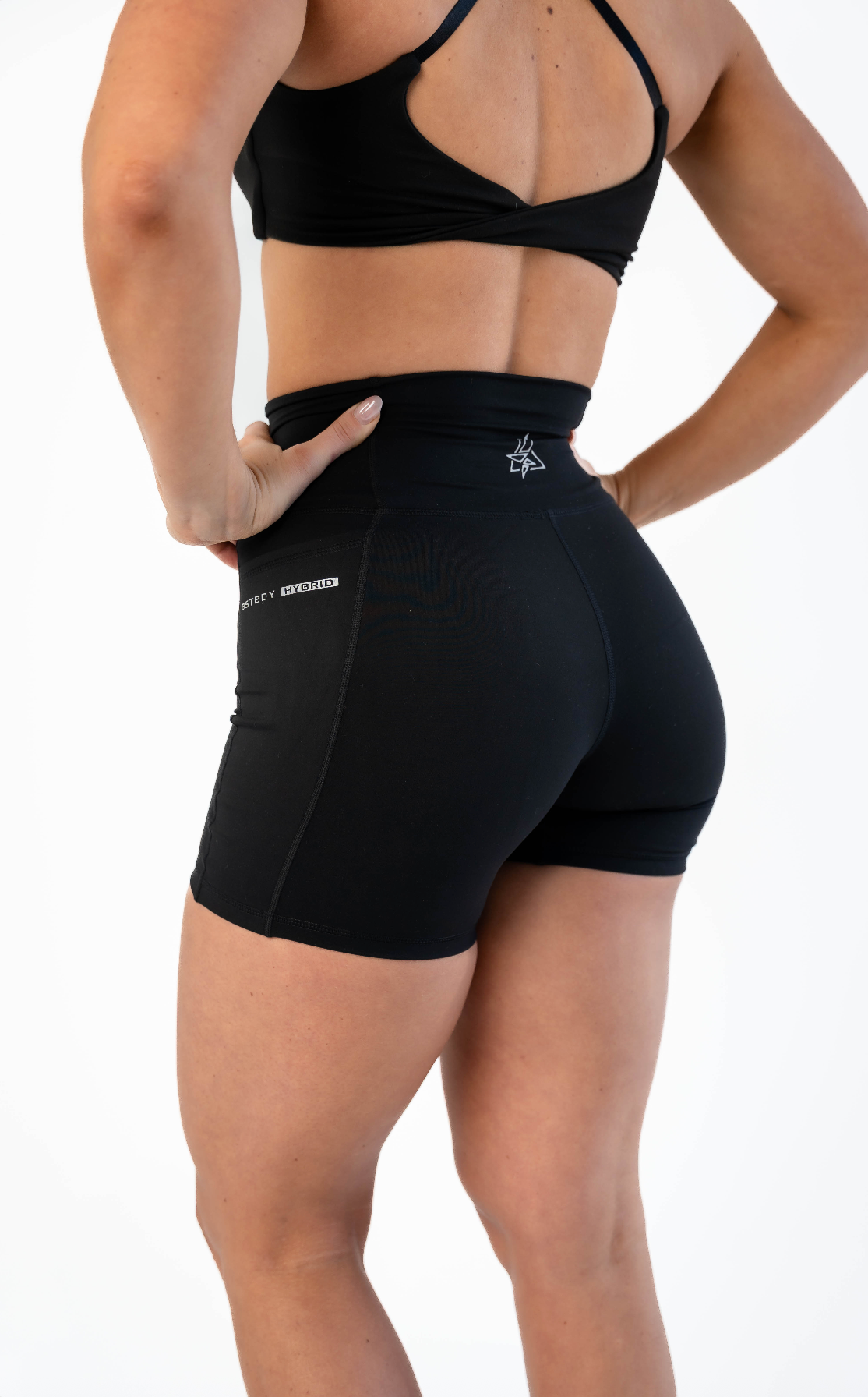 Women's Hybrid Train Shorts - Black