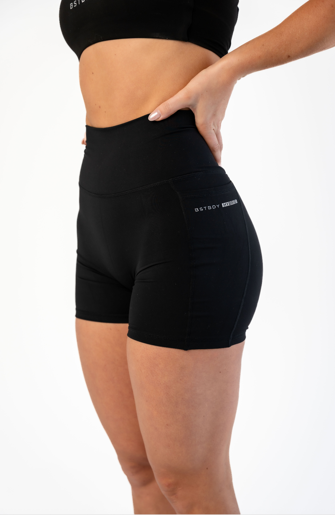 Women's Hybrid Train Shorts - Black