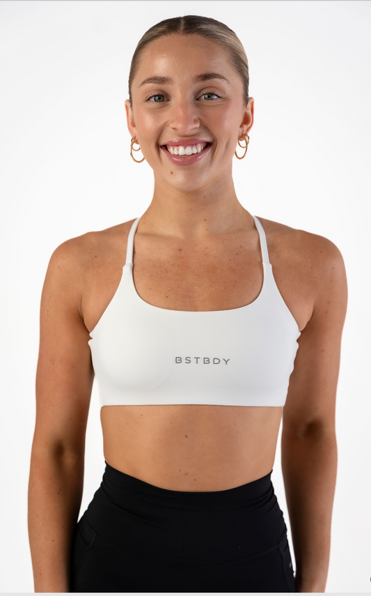 Women's Hybrid Train Bra - White