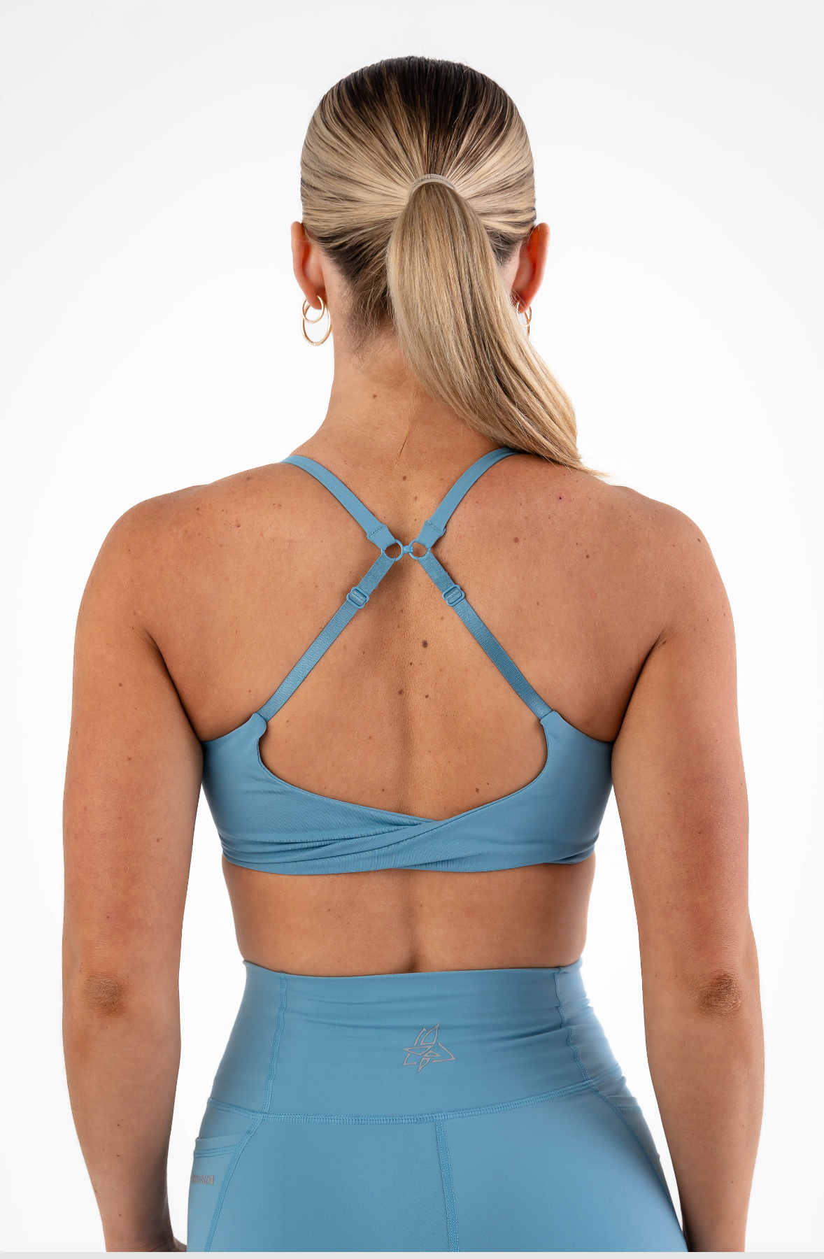 Women's Hybrid Train Bra - Azure Blue