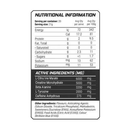 Altered Nutrition - Pre Energy 20 Servings