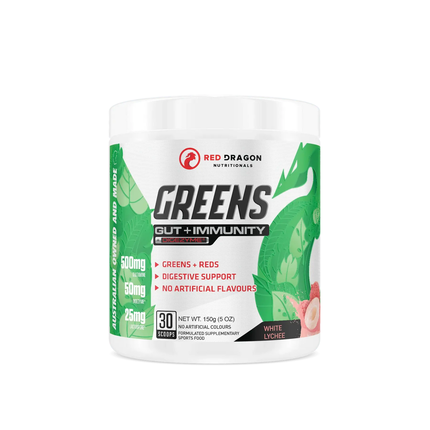 Red Dragon Nutritionals - Greens Gut + Immunity Blend 30 Servings